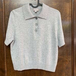 Cashmere Cropped Sweater Polo